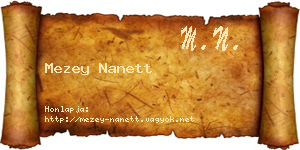 Mezey Nanett névjegykártya